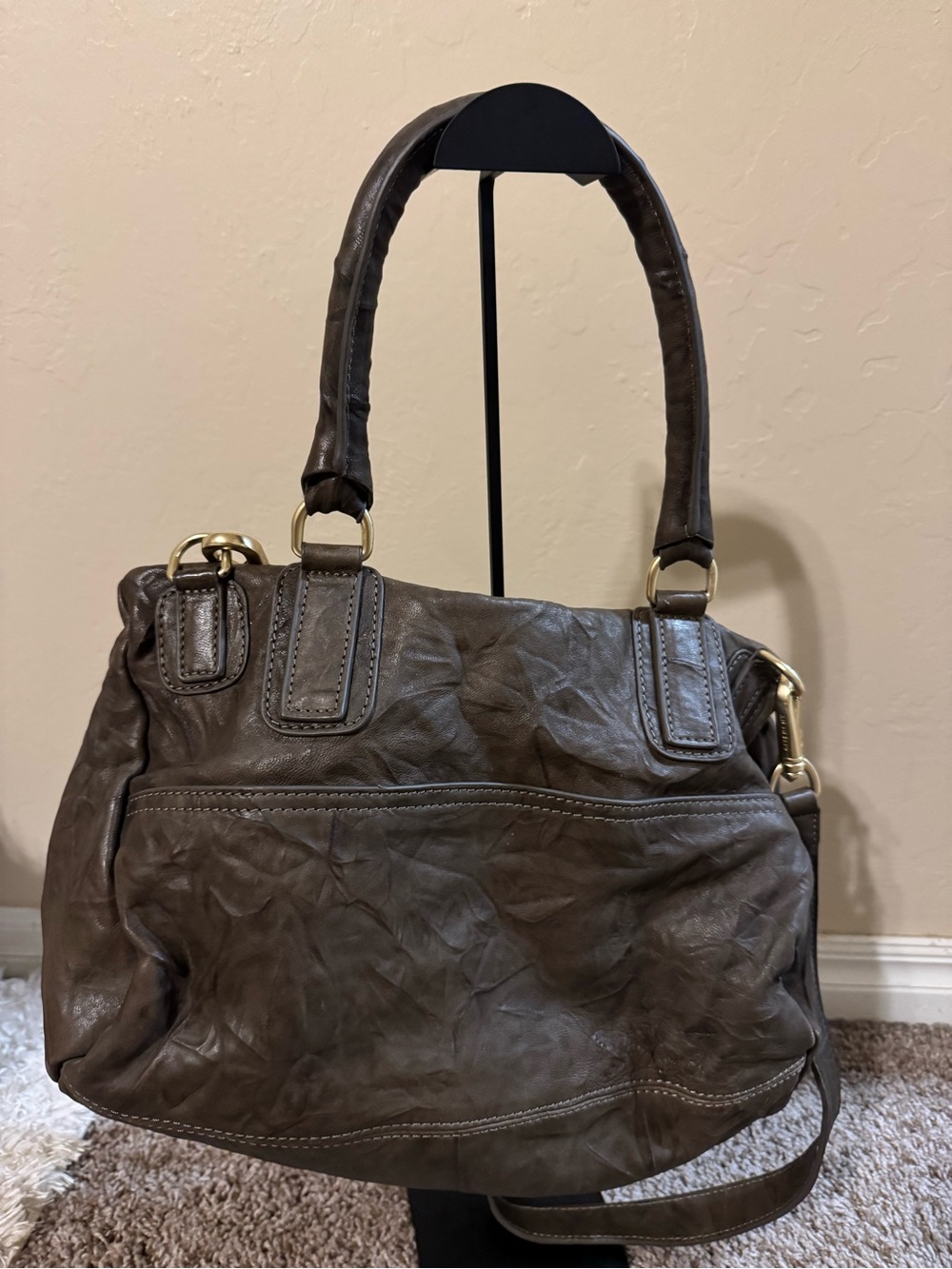 Givenchy Distressed Leather Pandora Bag with Gold Hardware - Picture 4 of 10